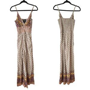 NWOT Angie Bohemian Jumpsuit Flowy Wide Leg Floral One-Piece Women's S